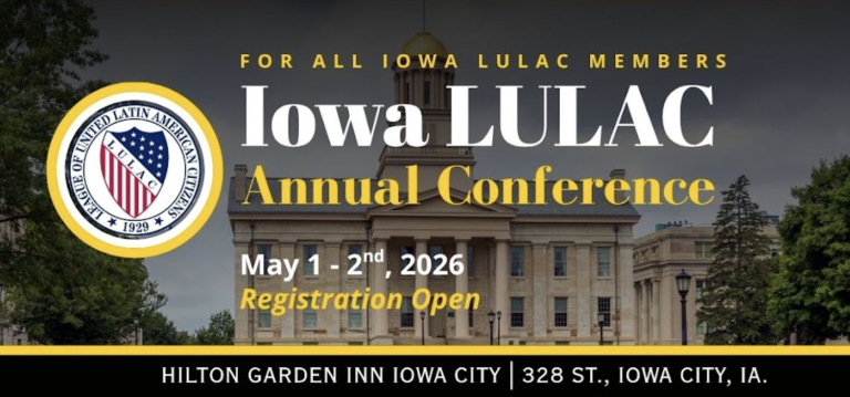 Conferencia anual de Iowa LULAC se realizará el 1 y 2 de mayo en Iowa City